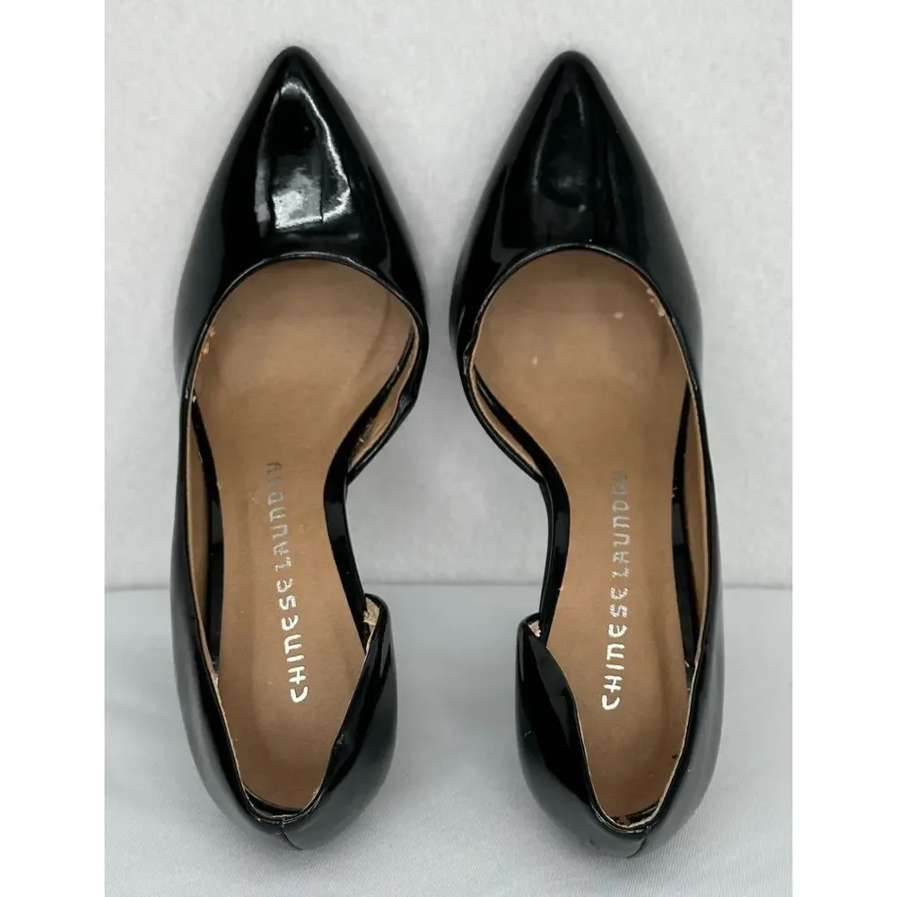 Chinese Laundry Socialite Black Patent Leather Pumps 6M - Picture 5 of 7
